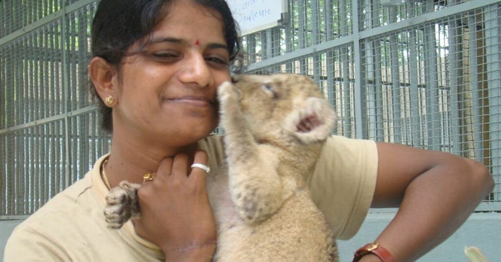 Rasil playing with wild animal baby